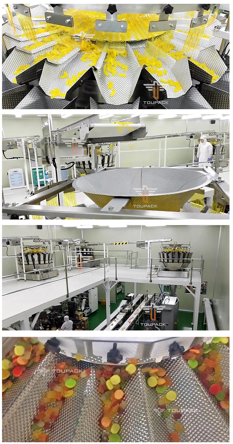 Fully Automatic 14 Heads Multihead Weigher Packing Machine with 220V and 1 Year Warranty for High Speed Granule Filling