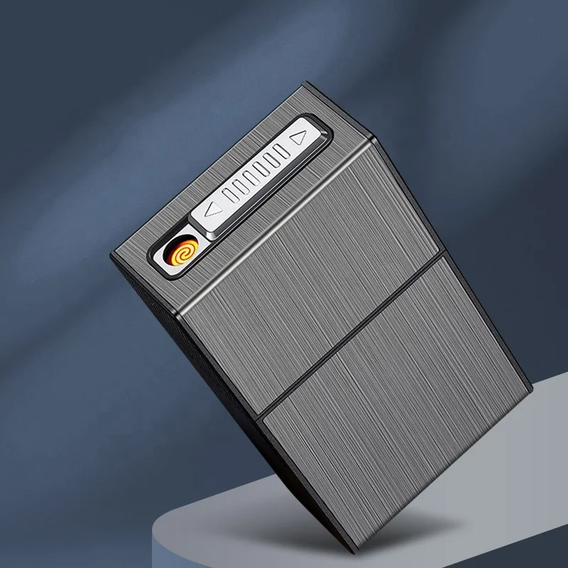 Перезаряжаемый USB-футляр с логотипом на заказ 20 сигарет электрическая нагревательная спираль зажигалка