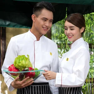 New Style Restaurant Cooking Jackets and Chef Coat Unisex Chef Cook Clothes Uniform for Restaurants Uniforme Chef Clothing
