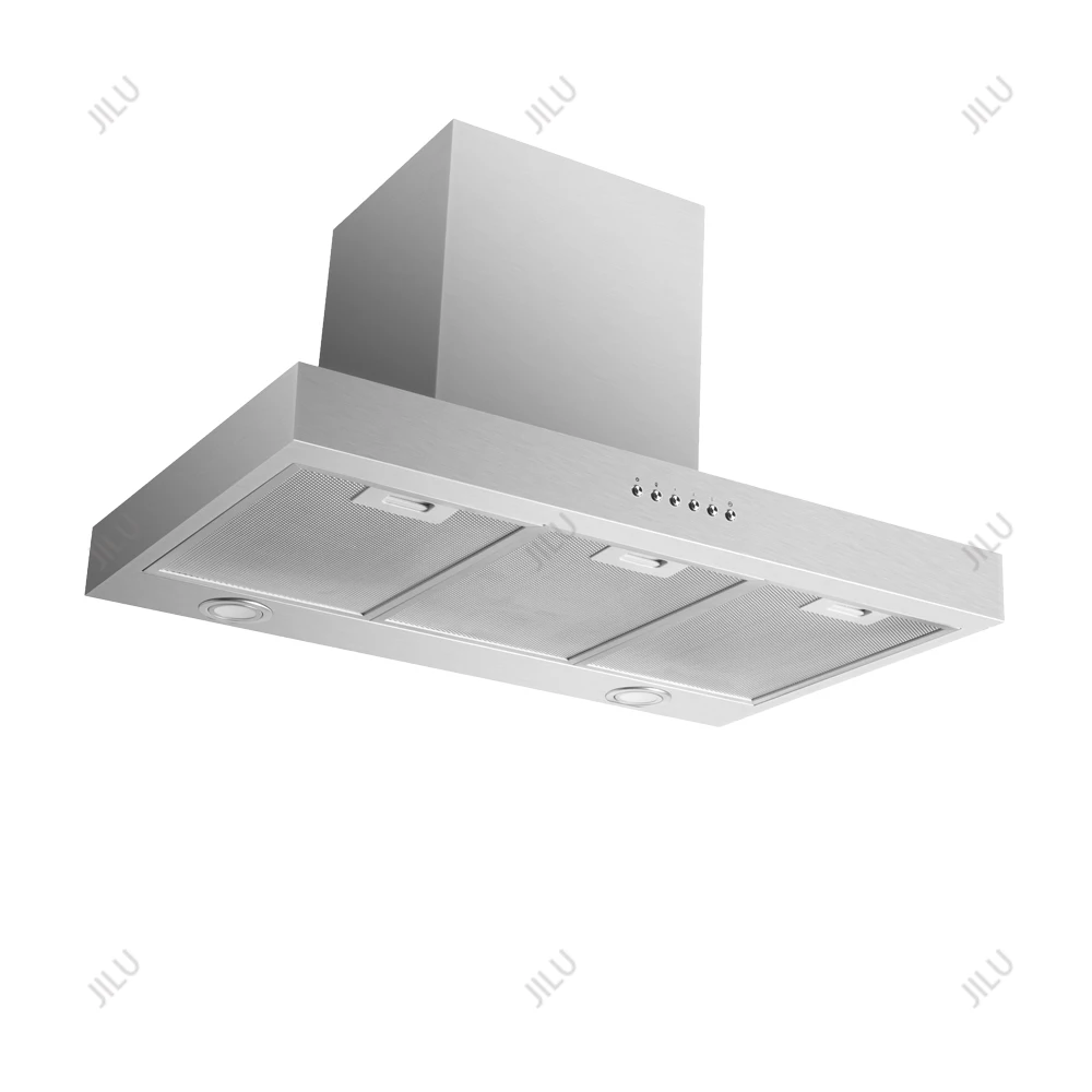 LED Light Range Hood Exhaust Function Electric Stainless Steel Wall-Mounted Chimney for Home Kitchen US Plug-Electric Household manufacture