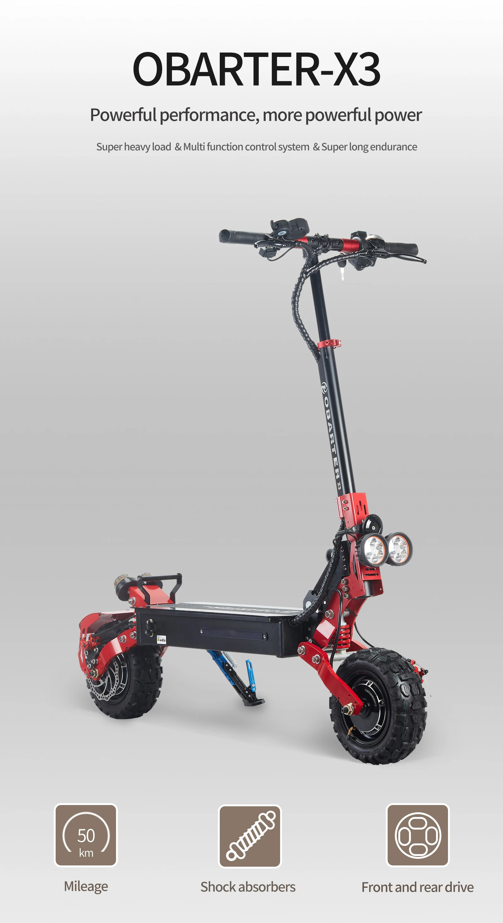 Obarter X3 Electric Two-wheel Scooter, 2400w, 21ah, 11 Inch