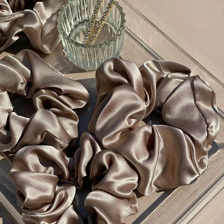 Роскошные Дизайнерские 100% шелк тутового шелкопряда 2022 скрепки на заказ резинки для волос из мягкого шелка пакет