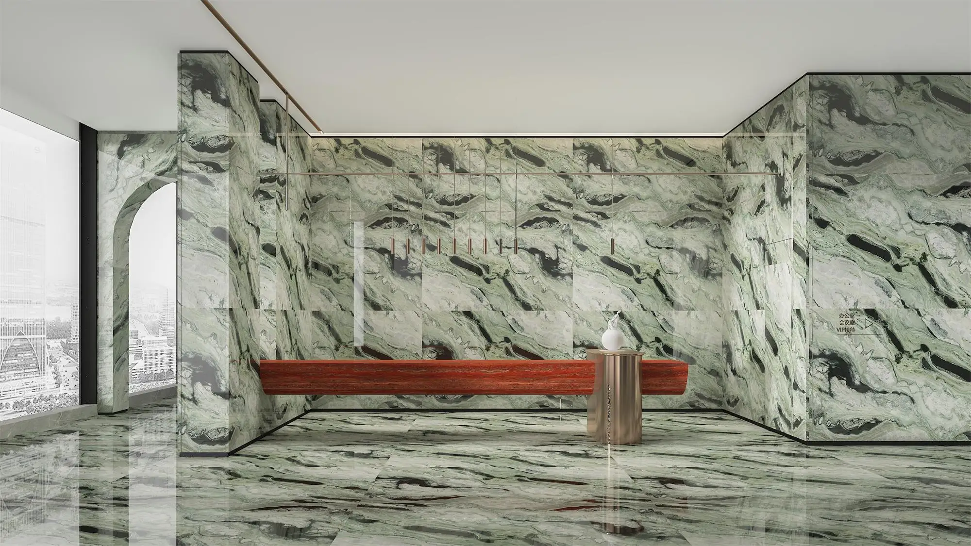 Green Marble for Toilet Wall Cladding Interior Decoration Elevator Lobby Wholesale Price