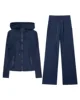 Pantaloni a gamba larga con giacca blu navy