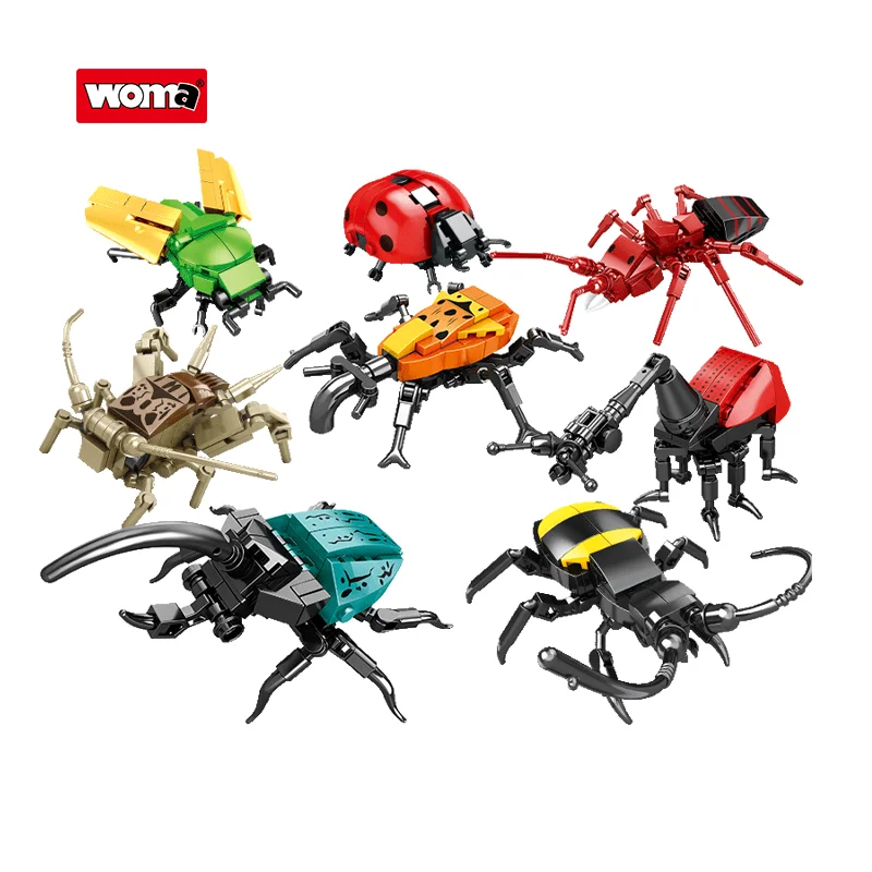 Woma Factory 8 in 1 Mini Animals Building Block Brick Bug Insect Toy Kit for Kids (C0632)
