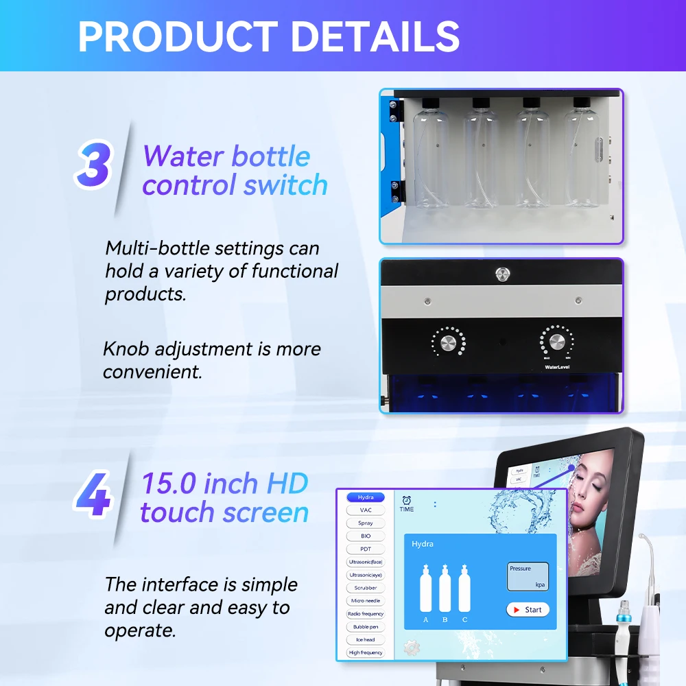 Factory Sales Hydra Beauty Hydro Dermabrasion Hydro Aqua Facial Machine for Clean Skin Rejuvenation Spa Equipment