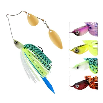 Cheery 5G 7G 10G 14G Silicone Spinner Bait Artificial Hum Bait with Rubber Skirt and Metal Spoon Fishing Accessories – Soft Lure – view 4