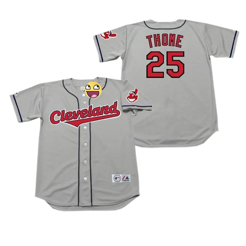 Wholesale Men's Cleveland 24 MANNY RAMIREZ 25 BUDDY BELL 26 BOOG POWELL 28  CORY SNYDER 30 JOE Throwback Baseball Jersey Stitched S-5XL From  m.