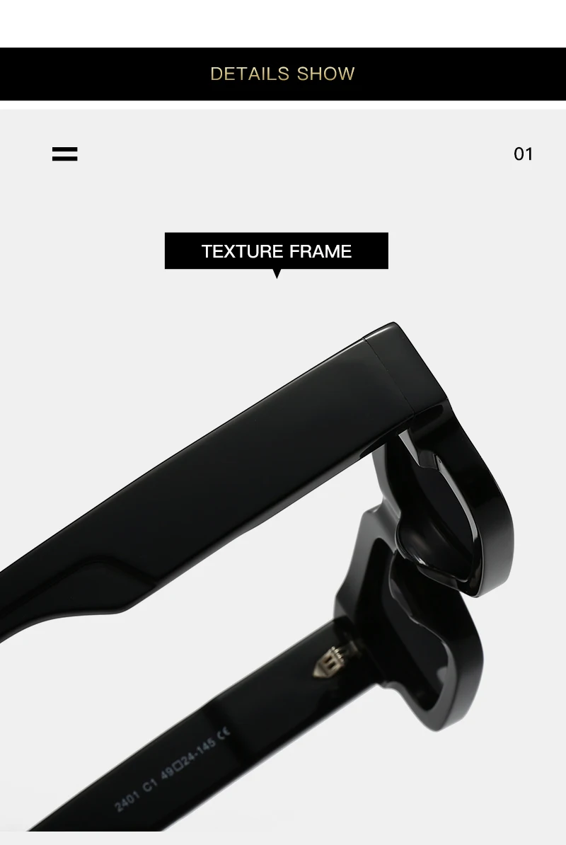 Hochwertige polarisierte Acetat-Sonnenbrille für Damen und Herren, individuelles Logo, dicker quadratischer Rahmen, rechteckige TAC-Gläser_voghion.com