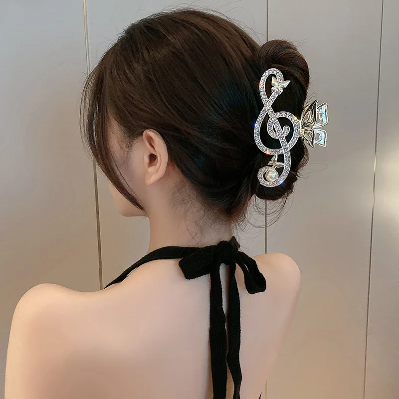 Wholesale Rhinestone Music Note Shark Clip Fashion Decor  display picture 2