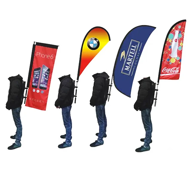 Walking Backpack Flag Advertising Flag Moving Flag With Double Sides Printing