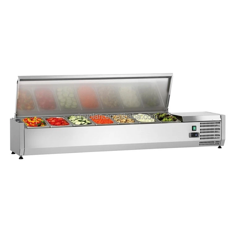 Salad Chiller Display - Stainless Steel & Efficient Cooling