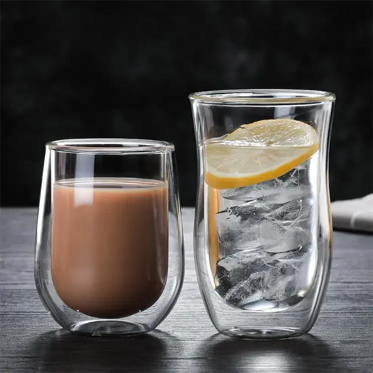 Oem Handmade Custom Heat Resisting High Borosilicate Double Wall Glass Cup