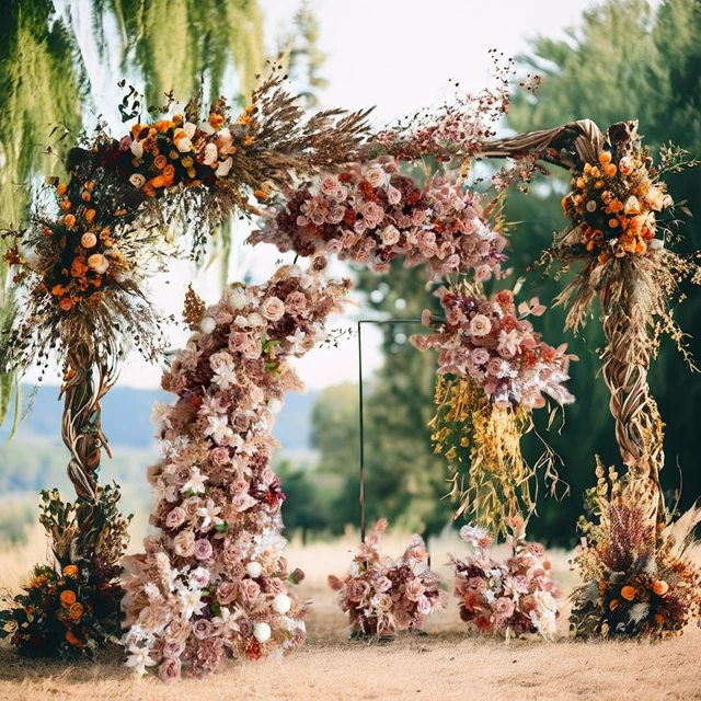 Boho Party Decor False Flowers Silk Artificial Flower Arch for Wedding Photography Props Floral Supplies