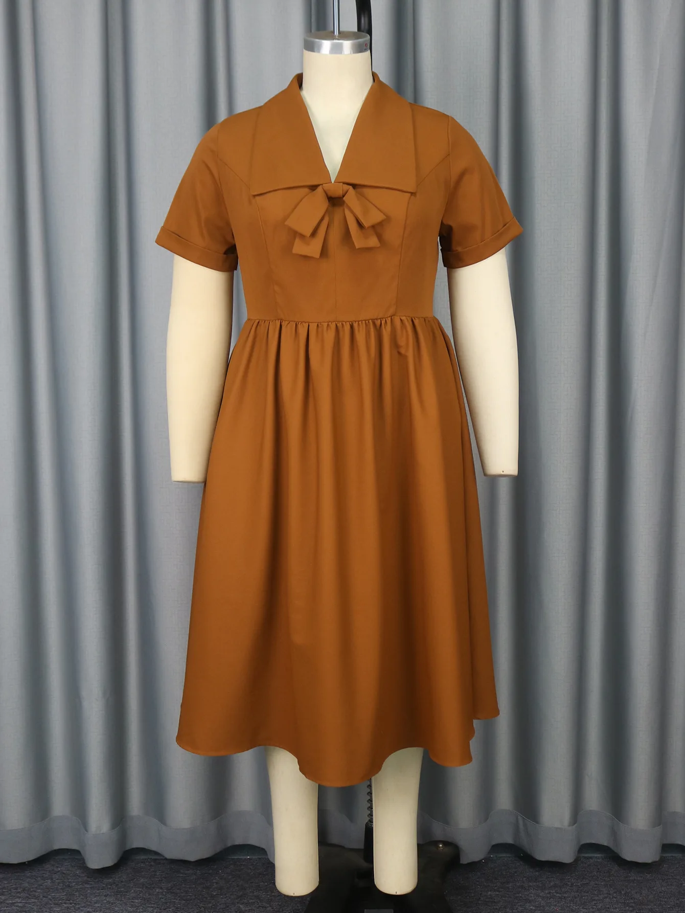brown retro dress Mocha Brown Lace Balloon Sleeve Long Dress – Vintage Fairytale Style Brown / M main image 1