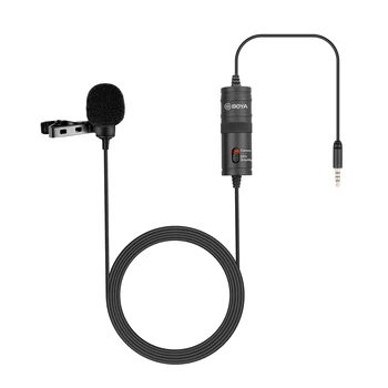 BOYA BY-M1 6m Omnidirectional Condenser Wired Lavalier Interview Microphone for Smartphones DSLR Camcorder