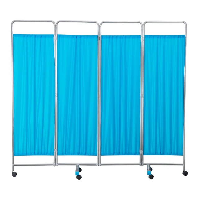 Cheap Price Hospital Furniture Stainless Steel 3 Folding Folding Patient Partition Curtain Ward Bed Screen