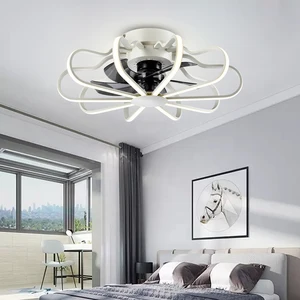 Modern Luxury Aluminum Remote Control LED Ceiling Fan with Light