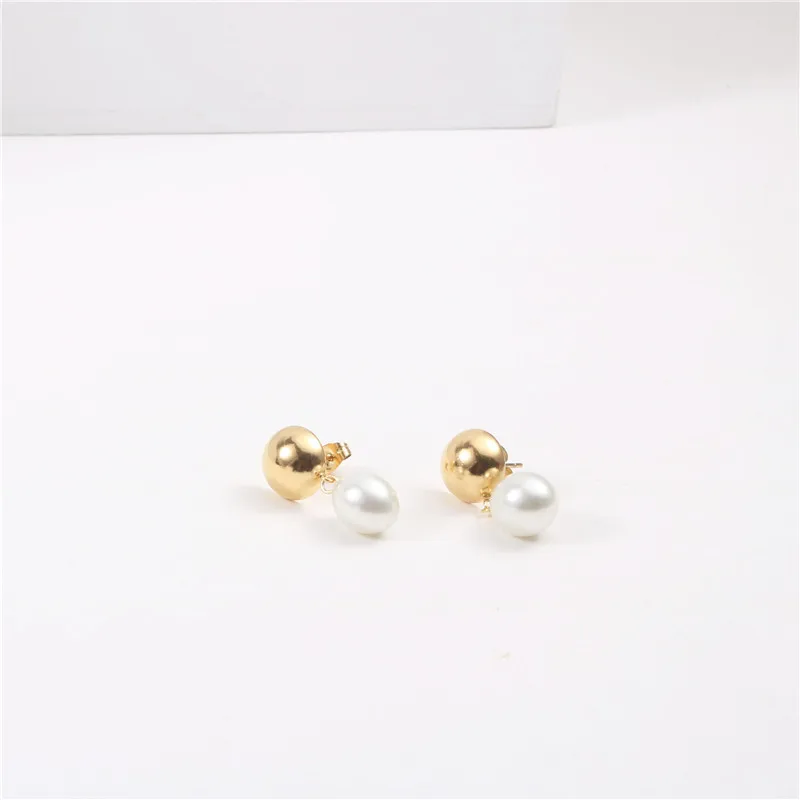 2023 Trendy Earring 18k Pvd Gold Statement Plated Pearl Drop Earring ...