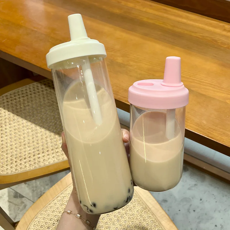 Custom Reusable Boba Cups with Lid and Straw 850ml clear Juice Plastic Cup