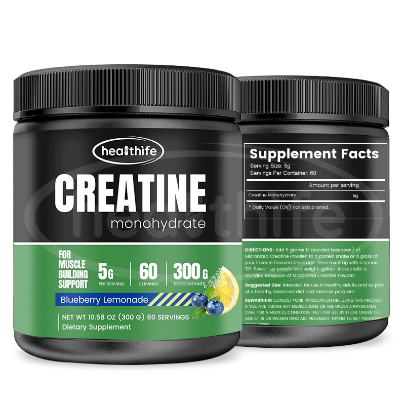 Private Label Supplement Pure Micronized Creatine Monohydrate Powder 300g 500g Creatine Monohydrate