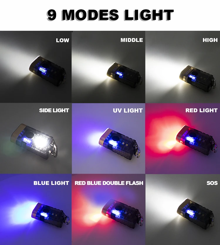 380lm Aluminum Body Keychain Flashlight Torch Mini Super Bright Rechargeable Portable Led Torch Light Custom Flashlight factory