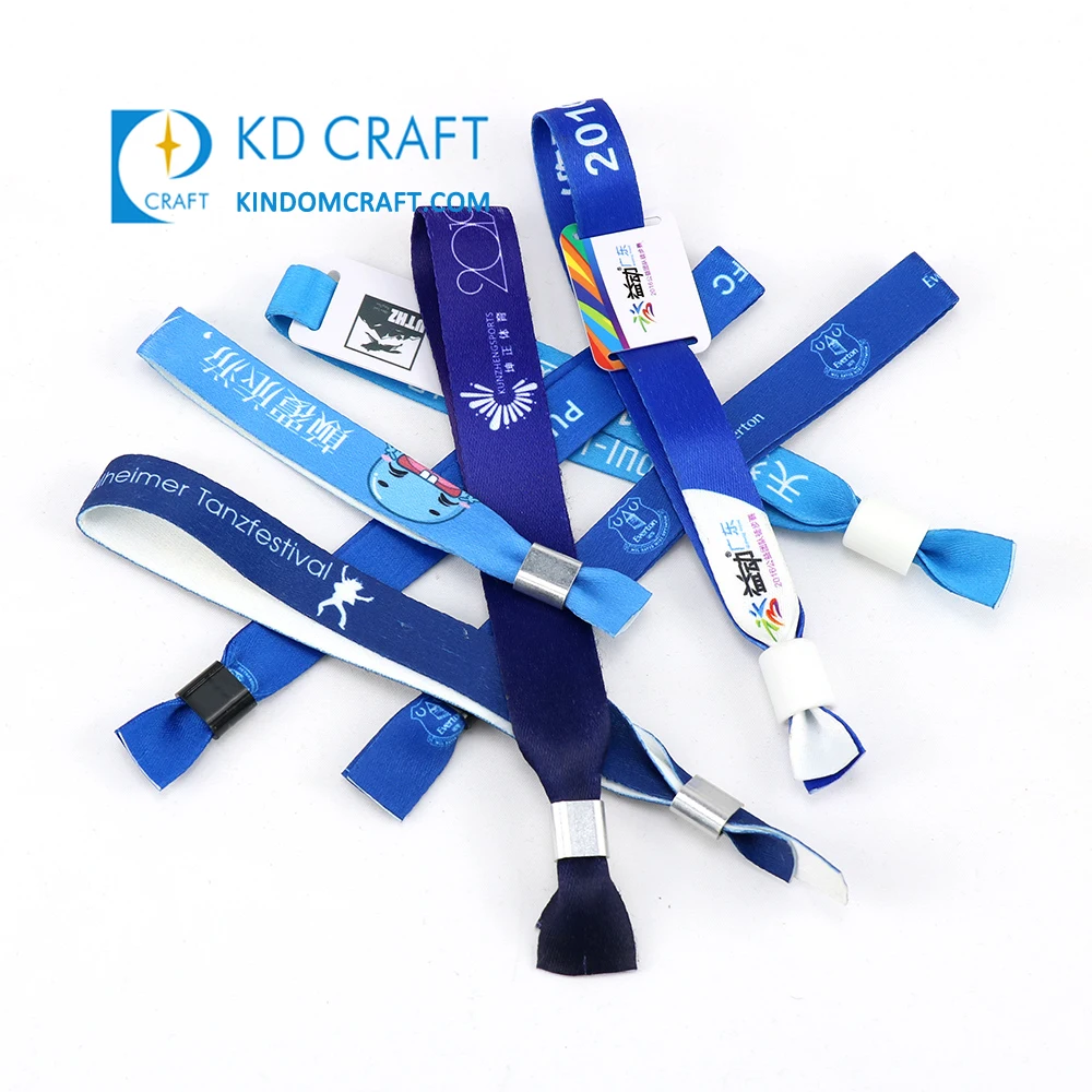 No Minimum Order Customized Plain Sublimation Festival Event Polyester Wrist Band Bracelet Woven Elastic Custom Fabric Wristband