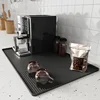 Black coffee machine mat