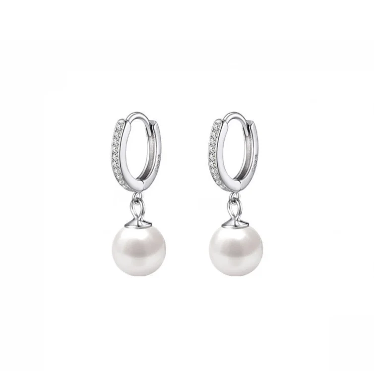 Elegant White Pearl Jewelry with 925 Sterling Silver and Rhodium Plated AAA Grade Pearl for Women's Wedding Wear