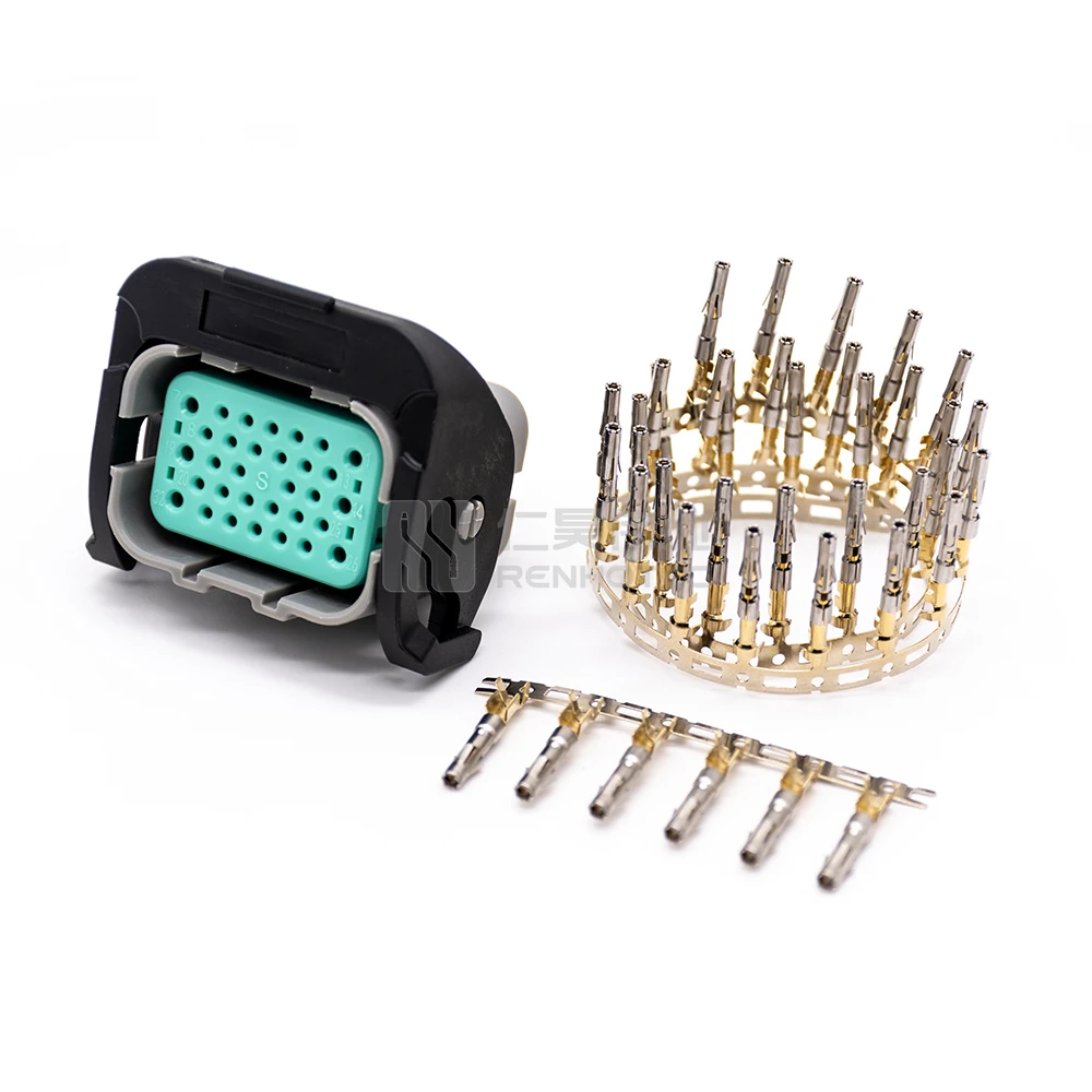 32 Pin HV Signal Communication Automotive Connector Waterproof Rectangular Plug and Socket Rubber Wire Seal