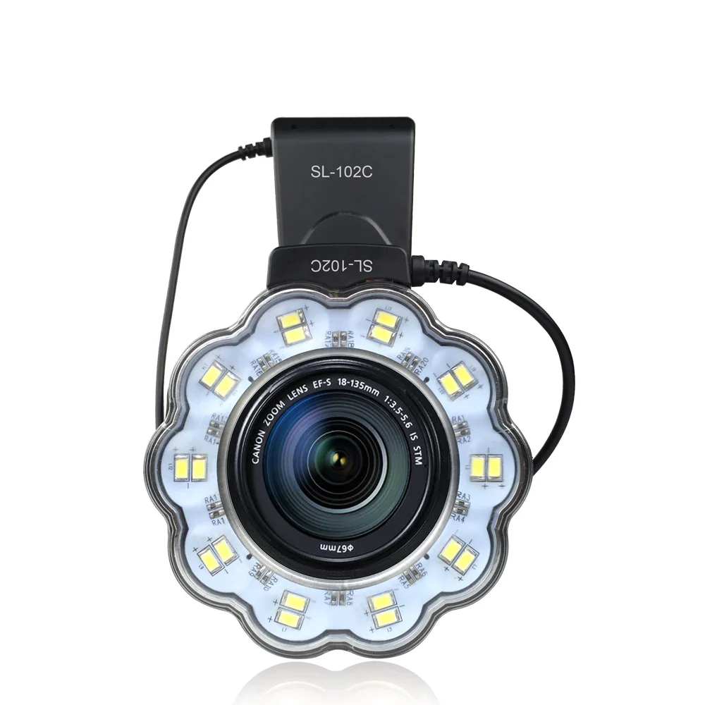 SL-102C Macro LED Ring Flash Light Bundle for Canon DSLR