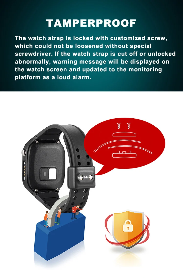 4g Tamper Proof Gps Bracelet Criminal Gps Tracking Watch Offender Gps