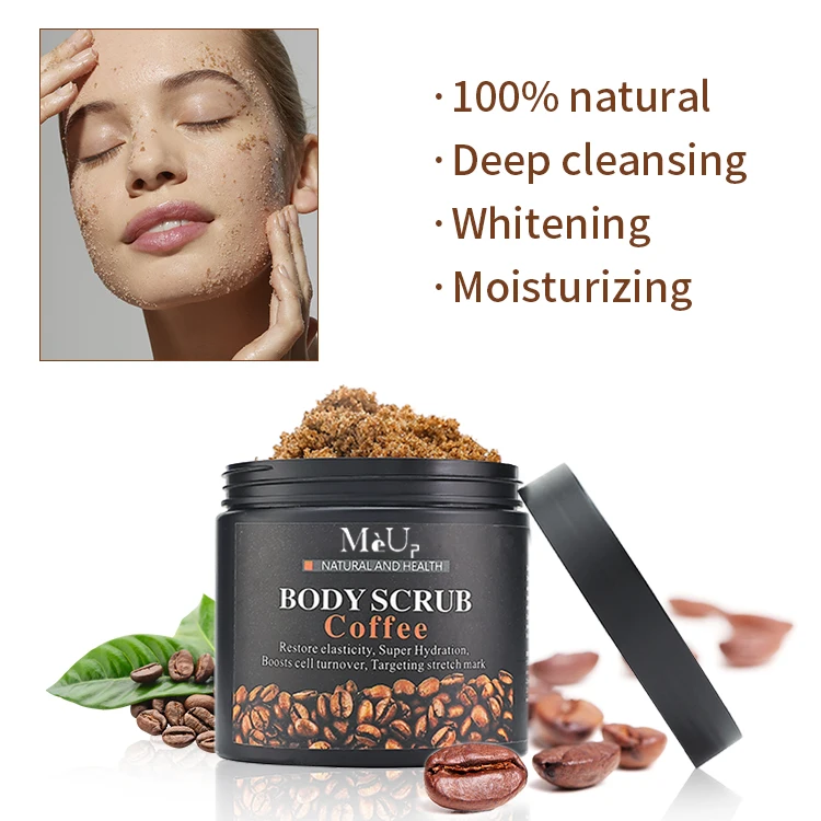 Wholesale Oem Bulk Luxury Vegan Natural Organic Face Lightening Exfoliator Care Skin Whitening Coffee Body Scrub