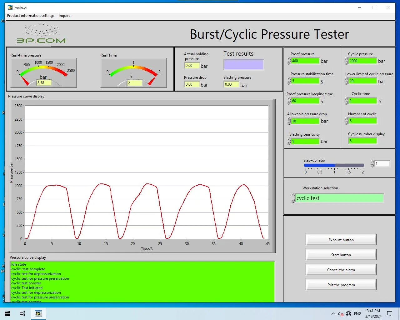 Pressure Cycle Test Stand Hydraulic Hose Burst Pressure Test Machine