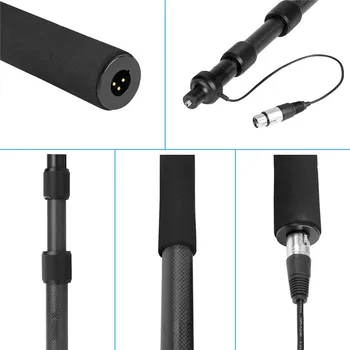 BOYA on Stage Holder Carbon Fiber BY-PB25 Boom Holder 3 Section for Interview Shotgun Microphones Extension Studio Film Micro detail image