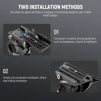 Neewer 2 Pack 501PL Tripod Fluid Head Quick Release Plate Compatible with Manfrotto detail image