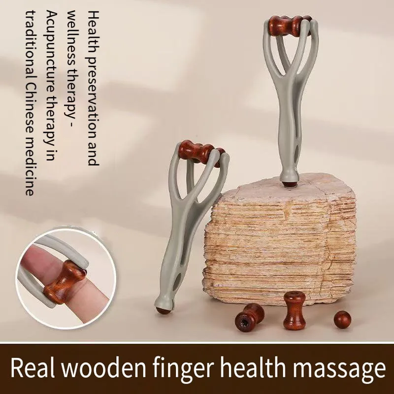 Wooden Hand Massager Roller & Acupressure Comb