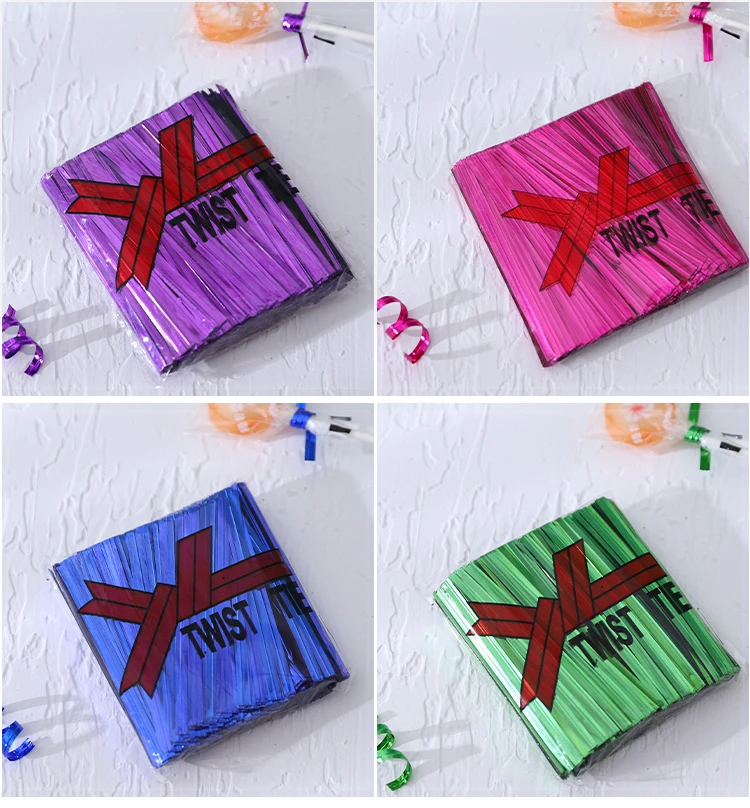 Factory Metallic Wire Bread Twist Ties Roll For Candy Reusable Plastic