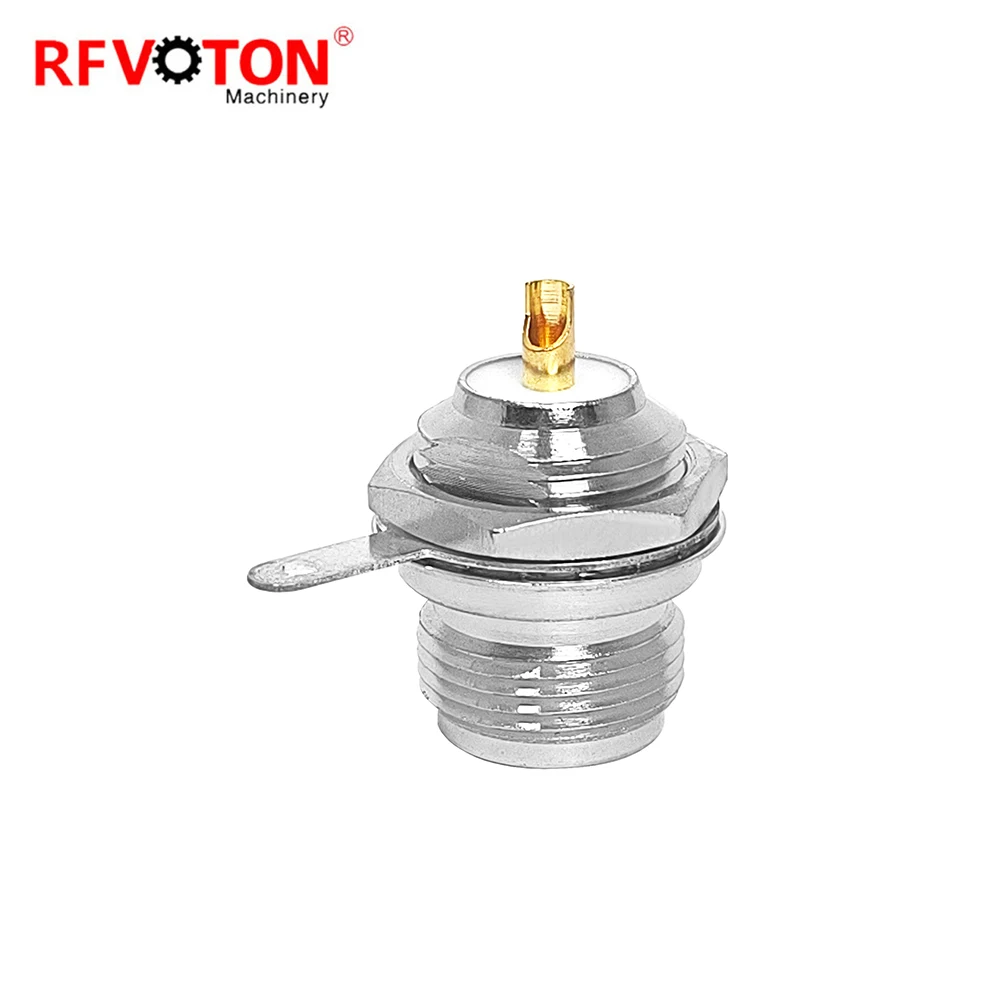 Factory Directly Brass Material N Type Female Jack Bulkhead Solder with One Hole RF Coax Coaxial Connectors in Stock