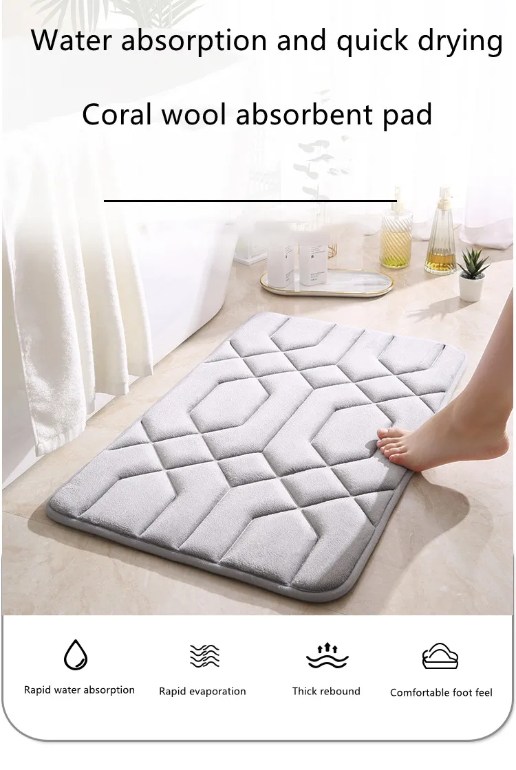 High Quality Custom Super Absorbent Bath Mat Anti Slip Bathroom Mat bedroom Kitchen Floor Mat details