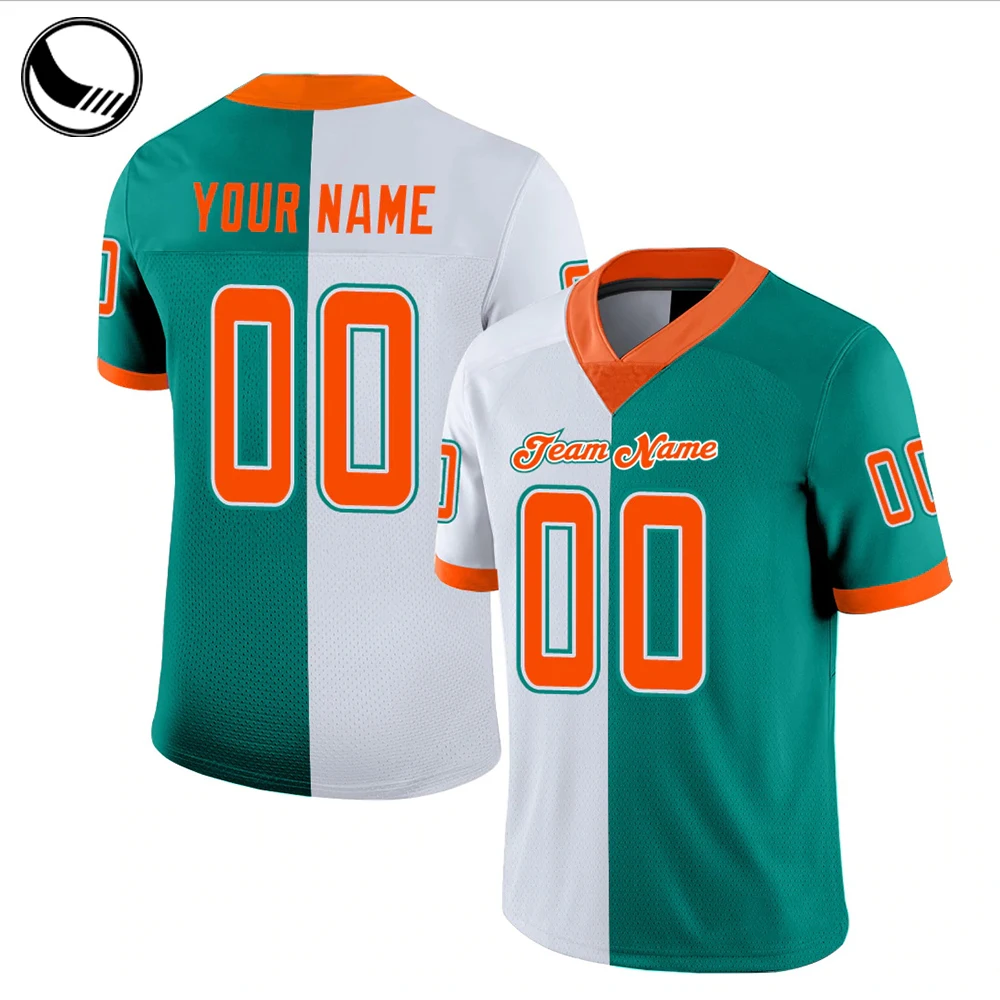 Custom Plain Mesh V-Neck American Flag Football Jersey