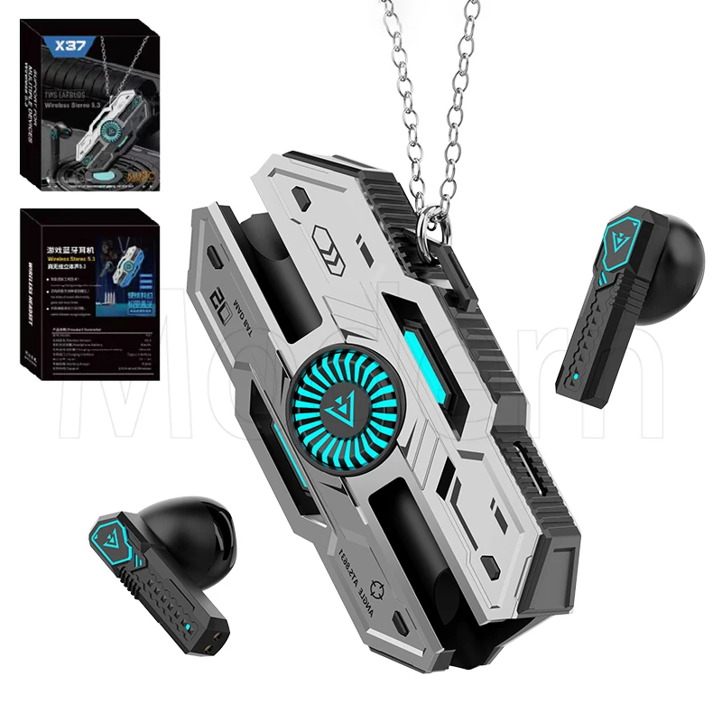 X37 Sci-Fi Earphone Lag-Free TWS Gaming Earbuds with Lights