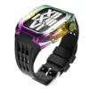 pin buckle rainbow gradient case-black strap