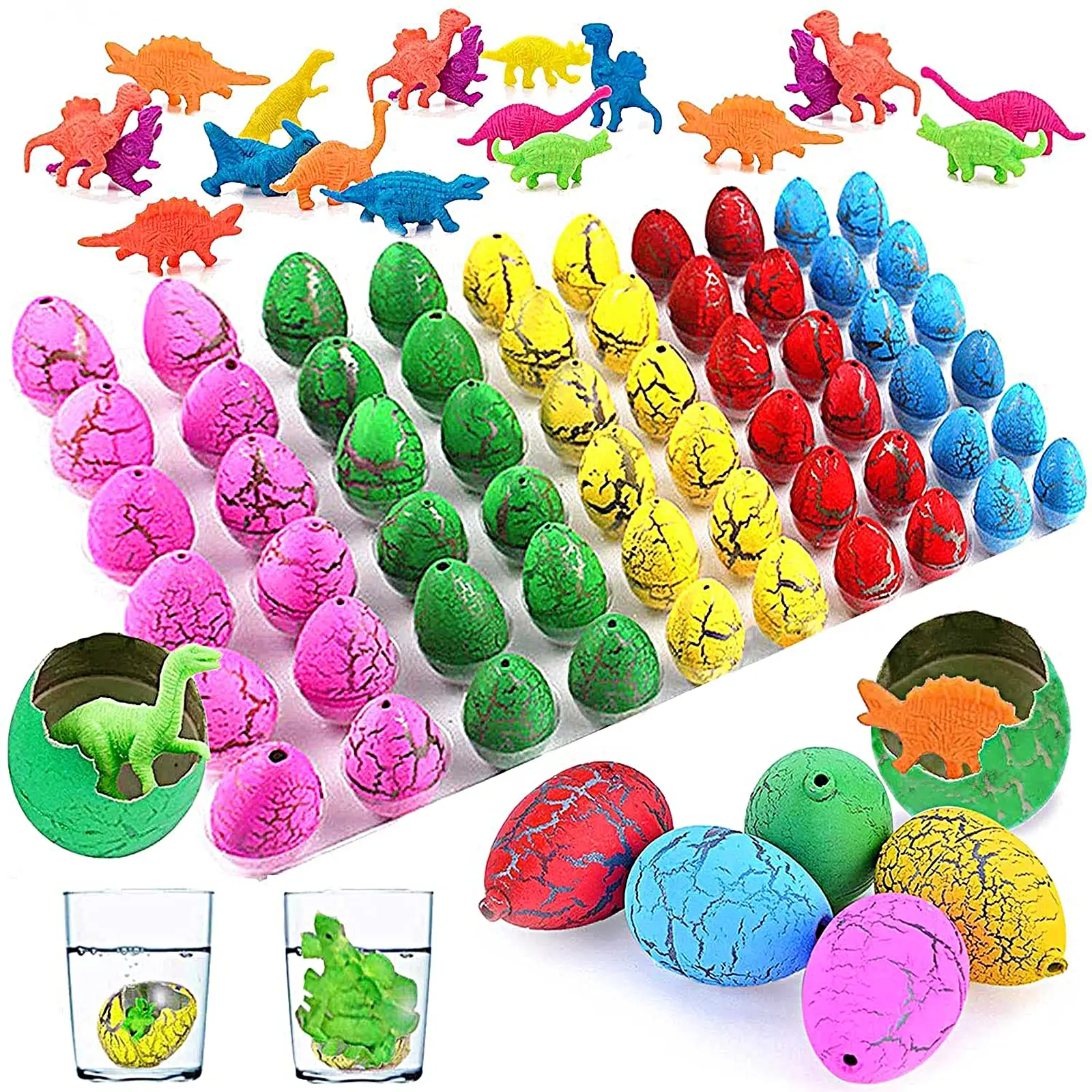 Lot de 24 œufs de dinosaure de grande taille - Oeuf de dinosaure à éclosion - Œuf Dino
