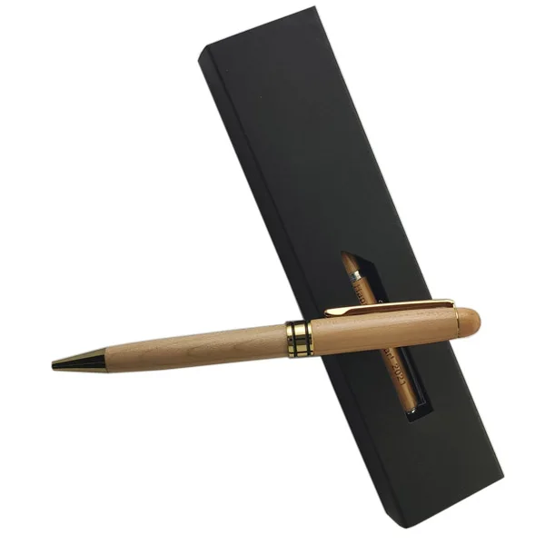 2022 низкий минимальный заказ высокое качество экологически чистый деревянный набор ручек из бамбука с индивидуальным гравировальным логотипом для