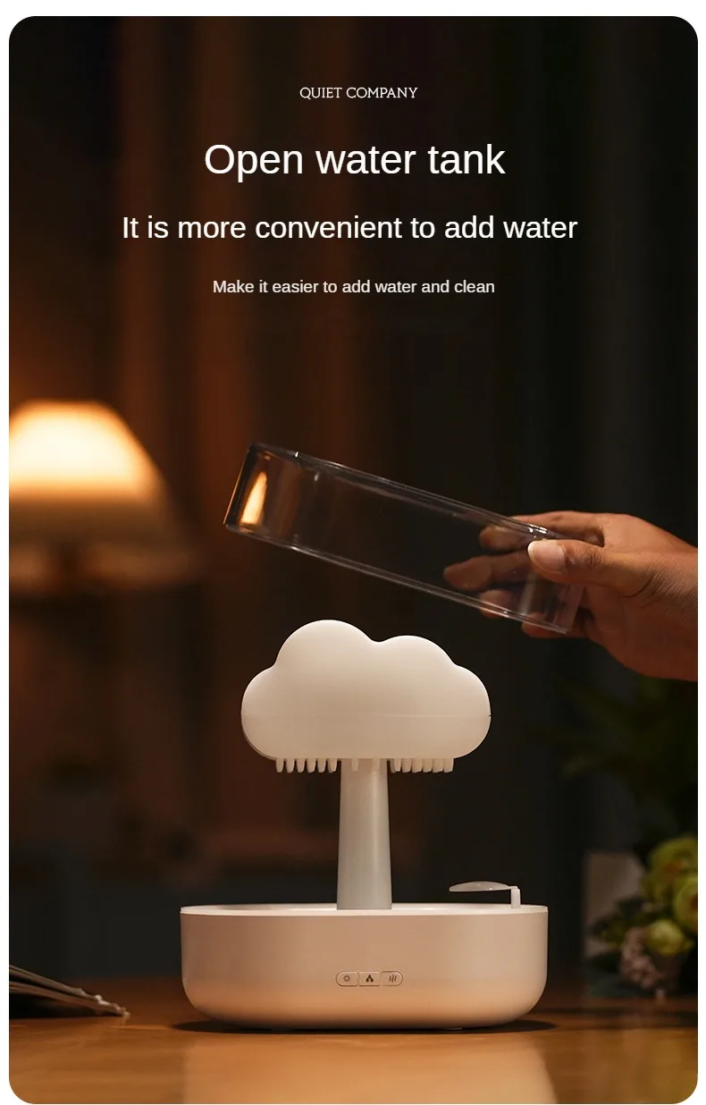 Customized Air Ultrasonic Aroma Diffuser Waterfall Lamp Mushroom Drop