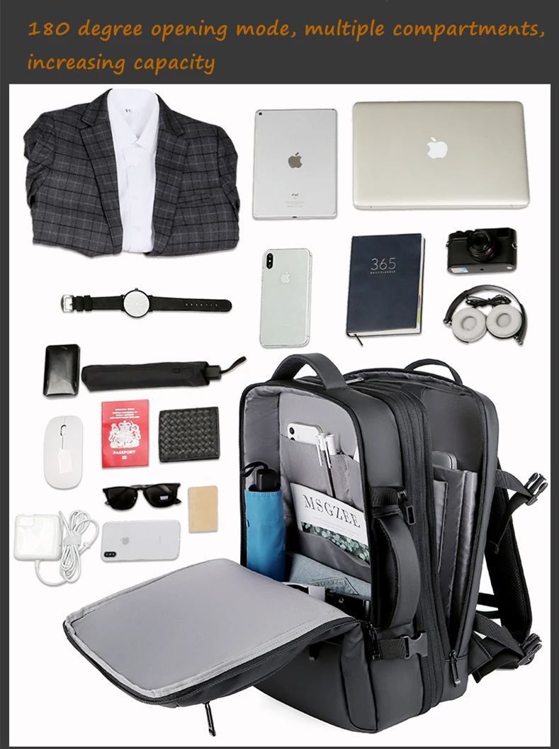 Large Capacity Multifunction Nylon Backpack Anti Theft Smart Laptop ...