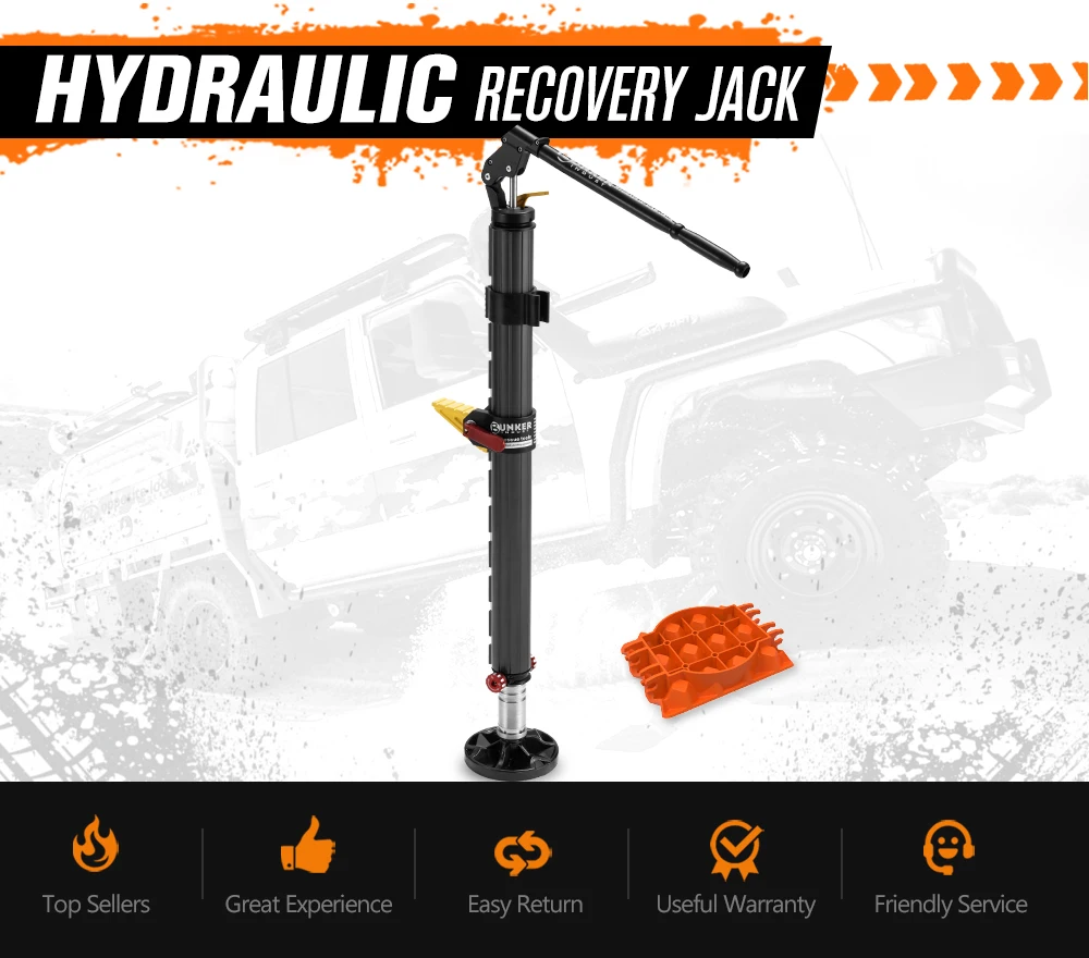 Bunker Indust 2 Ton Load Capacity Aluminum Hydraulic Recovery Jack Long