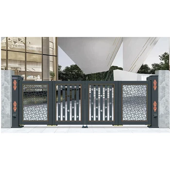 Modern Metal Aluminum Sliding Fold Gate Security Folding Sliding Gate Driveway Aluminum Fence Gate