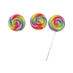 Variety Flavored 12g Hard Lollipops Concave Convex Rainbow Rotating Mixed with Fruit Sweetness Boxed Hard Candy